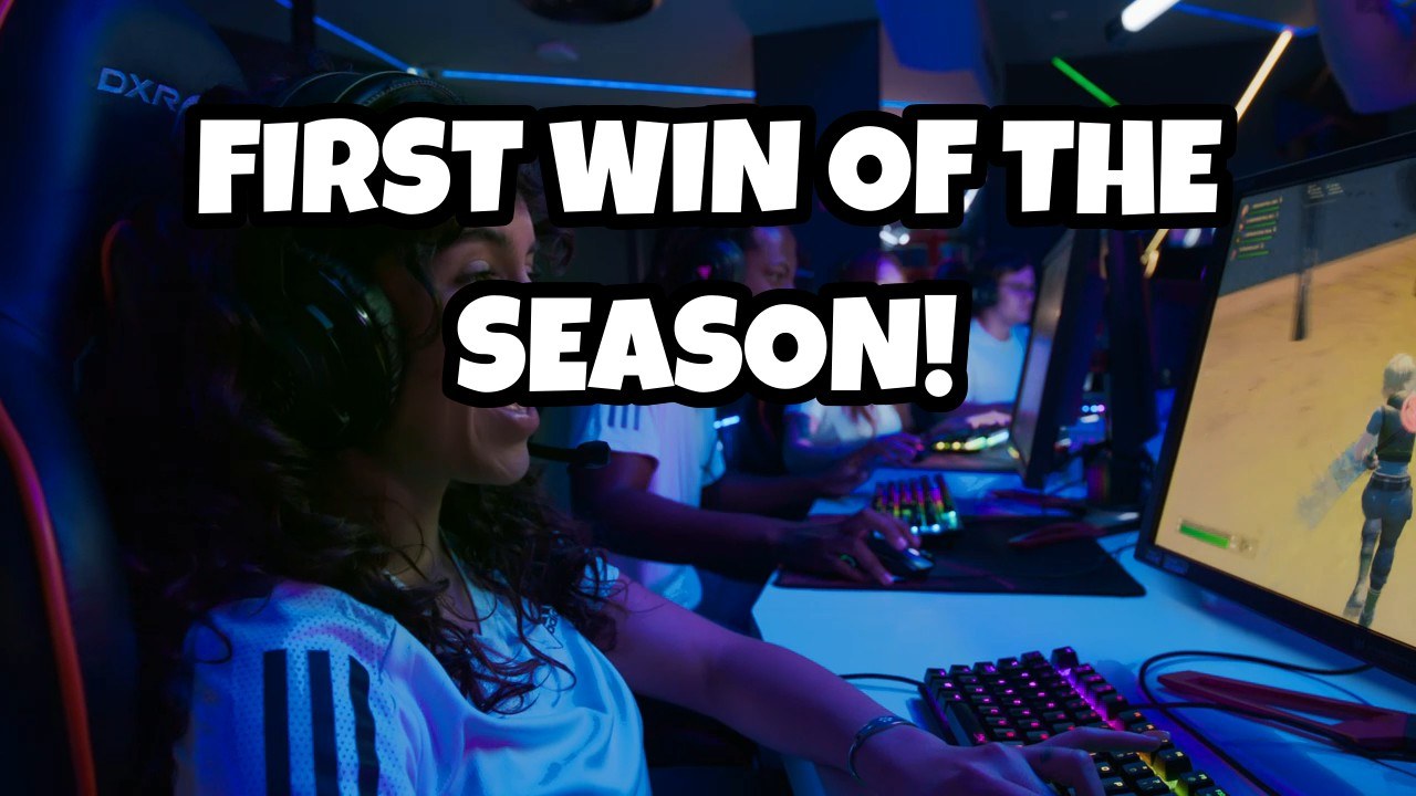 A Recload thumbnail: a smiling gamer at her desk under the title FIRST WIN OF THE SEASON!